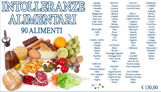 INTOLLERANZE ALIMENTARI: (prelievo) 130,00 €